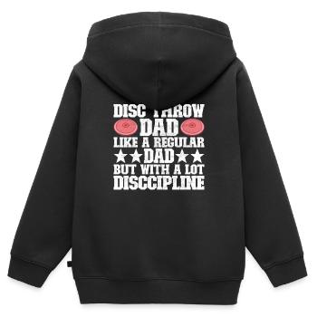 Lancer du disque Lancer du disque - Sweat Premium à capuche zippé enfant bio - noir - Dos - AI Model Kid Male (0cm)