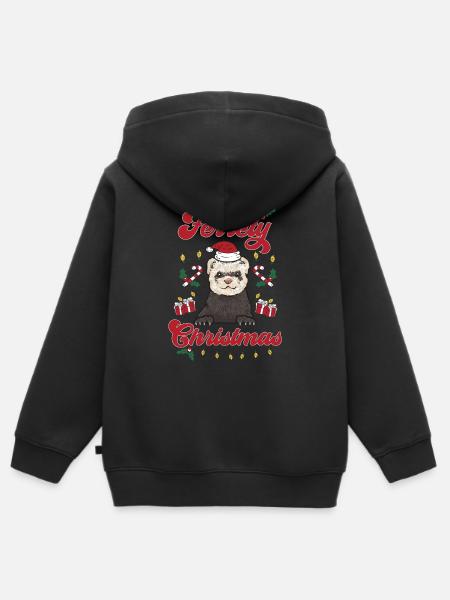 Frettchen Besitzer Frettchen - Kinder Premium Organic Zip Hoodie - Schwarz