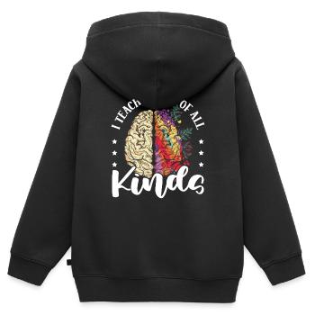 J’enseigne des esprits de toutes sortes à des enseignants de Sped - Sweat Premium à capuche zippé enfant bio - noir - Dos - AI Model Kid Male (0cm)