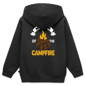 Master Of The Campfire - Kinder Premium Organic Zip Hoodie - Schwarz - Hinten - AI Model Kid Male (0cm)