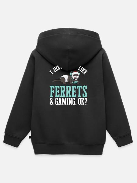 Frettchen Besitzer Frettchen - Kinder Premium Organic Zip Hoodie - Schwarz