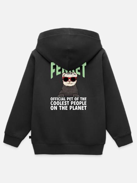 Frettchen Besitzer Frettchen - Kinder Premium Organic Zip Hoodie - Schwarz