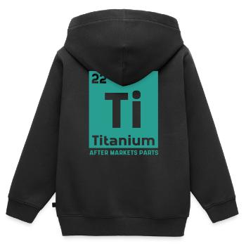 Prothèse de hanche Titanium Ti Used Parts Science - Sweat Premium à capuche zippé enfant bio - noir - Dos - AI Model Kid Male (0cm)
