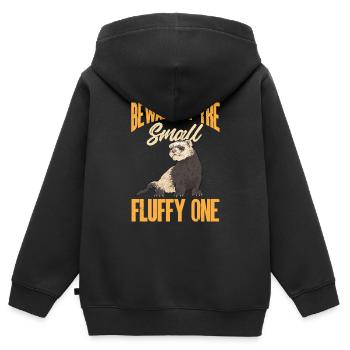 Furet, propriétaire de furet - Sweat Premium à capuche zippé enfant bio - noir - Dos - AI Model Kid Male (0cm)