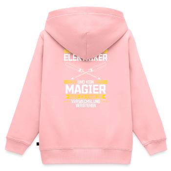Elektriker mein Handwerk beherrsche ich meisterhaf - Kinder Premium Organic Zip Hoodie - Rosa - Hinten - AI Model Kid Female (0cm)