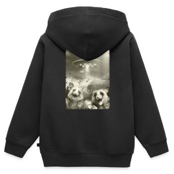 Opossums d’invasion d’ovnis extraterrestres - Sweat Premium à capuche zippé enfant bio - noir - Dos - AI Model Kid Male (0cm)