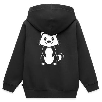 Stinktier - Kinder Premium Organic Zip Hoodie - Schwarz - Hinten - AI Model Kid Male (0cm)
