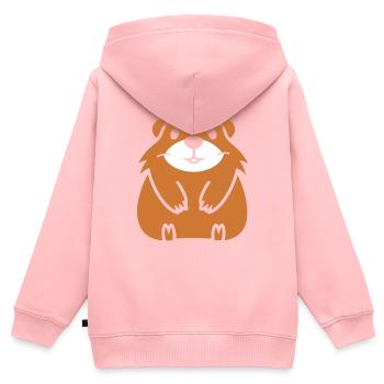 Einfaches Murmeltier - Kinder Premium Organic Zip Hoodie - Rosa - Hinten - AI Model Kid Female (0cm)