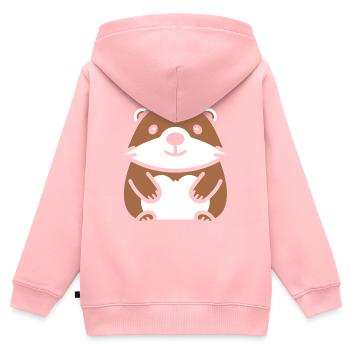 Einfaches Murmeltier - Kinder Premium Organic Zip Hoodie - Rosa - Hinten - AI Model Kid Female (0cm)