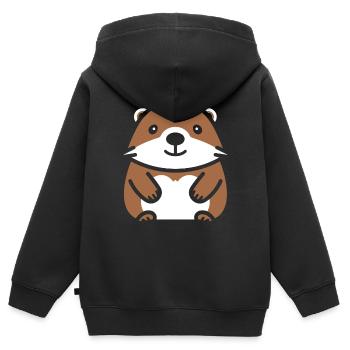 Simple Marmotte - Sweat Premium à capuche zippé enfant bio - noir - Dos - AI Model Kid Male (0cm)