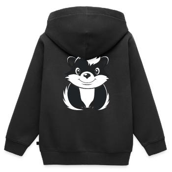 Stinktier - Kinder Premium Organic Zip Hoodie - Schwarz - Hinten - AI Model Kid Male (0cm)