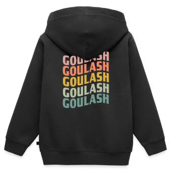 Authentisches Ungarisches Gulasch - Kinder Premium Organic Zip Hoodie - Schwarz - Hinten - AI Model Kid Male (0cm)