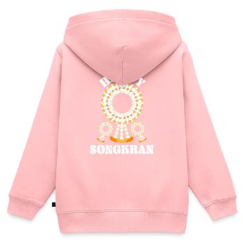 Frohes SongKran Fest Thailand - Kinder Premium Organic Zip Hoodie - Rosa - Hinten - AI Model Kid Female (0cm)