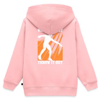 Diskuswerfer Diskuswerfen - Kinder Premium Organic Zip Hoodie - Rosa - Hinten - AI Model Kid Female (0cm)