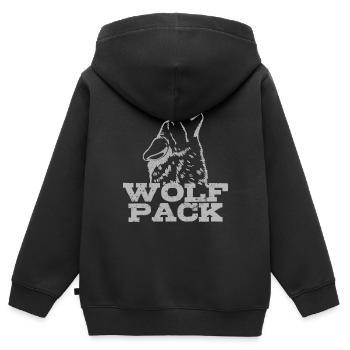 Wolf Pack Geschenk - Kinder Premium Organic Zip Hoodie - Schwarz - Hinten - AI Model Kid Male (0cm)