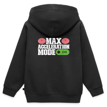 Lancer du disque Lancer du disque - Sweat Premium à capuche zippé enfant bio - noir - Dos - AI Model Kid Male (0cm)