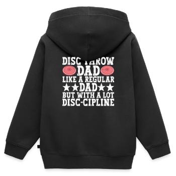 Lancer du disque Lancer du disque - Sweat Premium à capuche zippé enfant bio - noir - Dos - AI Model Kid Male (0cm)