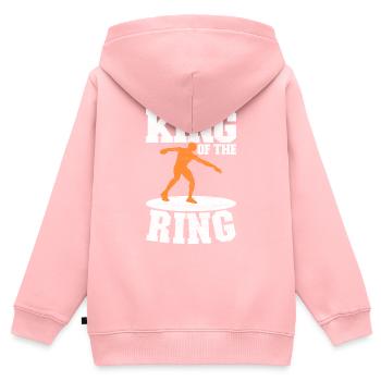 Diskuswerfer Diskuswerfen - Kinder Premium Organic Zip Hoodie - Rosa - Hinten - AI Model Kid Female (0cm)