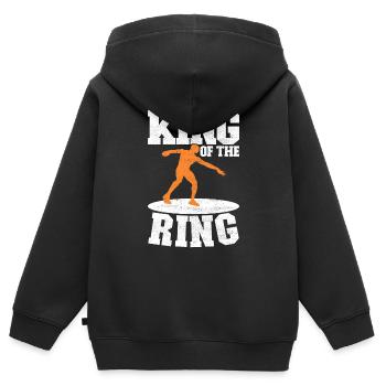 Lancer du disque Lancer du disque - Sweat Premium à capuche zippé enfant bio - noir - Dos - AI Model Kid Male (0cm)