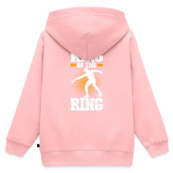 Diskuswerfer Diskuswerfen - Kinder Premium Organic Zip Hoodie - Rosa - Hinten - AI Model Kid Female (0cm)