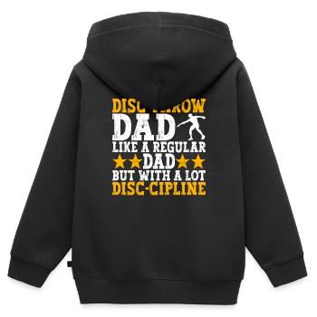 Lancer du disque Lancer du disque - Sweat Premium à capuche zippé enfant bio - noir - Dos - AI Model Kid Male (0cm)