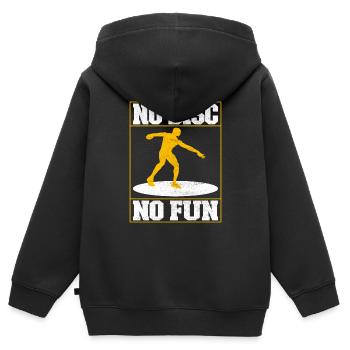 Lancer du disque Lancer du disque - Sweat Premium à capuche zippé enfant bio - noir - Dos - AI Model Kid Male (0cm)