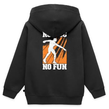 Lancer du disque Lancer du disque - Sweat Premium à capuche zippé enfant bio - noir - Dos - AI Model Kid Male (0cm)