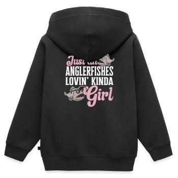 Frogfish Deep Sea Angler Angler Fish - Kids Premium Organic Zip-up Hoodie - black - Back - AI Model Kid Male (0cm)