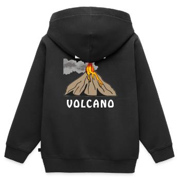 LAVA VOLCANO - Kinder Premium Organic Zip Hoodie - Schwarz - Hinten - AI Model Kid Male (0cm)