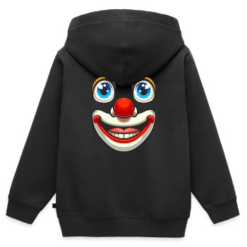 Karnevalsfreude pur Clownsgesicht für den Spaß - Kinder Premium Organic Zip Hoodie - Schwarz - Hinten - AI Model Kid Male (0cm)