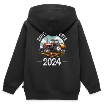 Einheit und Entschlossenheit in der Landwirtschaft - Kinder Premium Organic Zip Hoodie - Schwarz - Hinten - AI Model Kid Male (0cm)