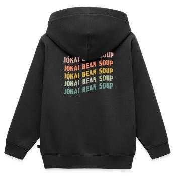 Soupe aux haricots Jokai - Sweat Premium à capuche zippé enfant bio - noir - Dos - AI Model Kid Male (0cm)