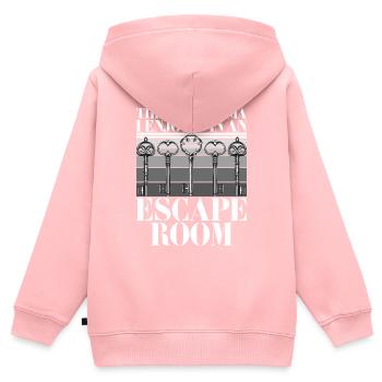 Salle d’évasion - Sweat Premium à capuche zippé enfant bio - rose - Dos - AI Model Kid Female (0cm)
