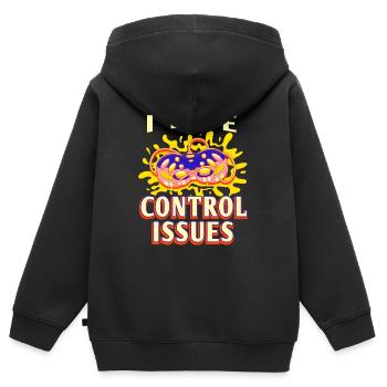 Gamer Control Issues – Bunte Spielkonsolen Kunst - Kinder Premium Organic Zip Hoodie - Schwarz - Hinten - AI Model Kid Male (0cm)