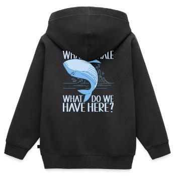 Baleines Baleine - Sweat Premium à capuche zippé enfant bio - noir - Dos - AI Model Kid Male (0cm)