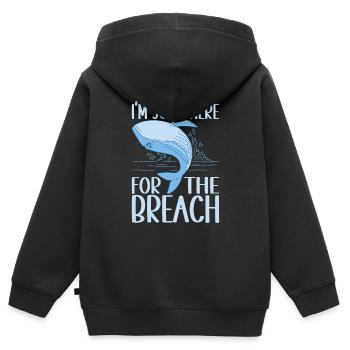 Baleines Baleine - Sweat Premium à capuche zippé enfant bio - noir - Dos - AI Model Kid Male (0cm)