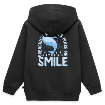 Baleines Baleine - Sweat Premium à capuche zippé enfant bio - noir - Dos - AI Model Kid Male (0cm)