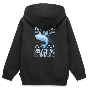 Baleines Baleine - Sweat Premium à capuche zippé enfant bio - noir - Dos - AI Model Kid Male (0cm)