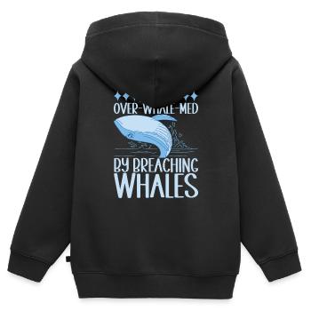 Baleines Baleine - Sweat Premium à capuche zippé enfant bio - noir - Dos - AI Model Kid Male (0cm)