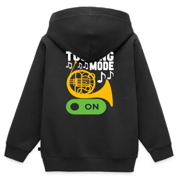 Cor Cuivres - Sweat Premium à capuche zippé enfant bio - noir - Dos - AI Model Kid Male (0cm)