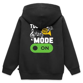 Cor Cuivres - Sweat Premium à capuche zippé enfant bio - noir - Dos - AI Model Kid Male (0cm)