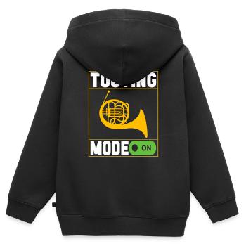 Cor Cuivres - Sweat Premium à capuche zippé enfant bio - noir - Dos - AI Model Kid Male (0cm)