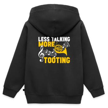Cor Cuivres - Sweat Premium à capuche zippé enfant bio - noir - Dos - AI Model Kid Male (0cm)