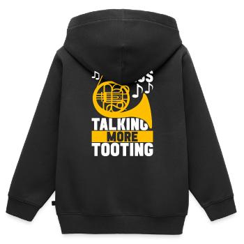 Cor Cuivres - Sweat Premium à capuche zippé enfant bio - noir - Dos - AI Model Kid Male (0cm)