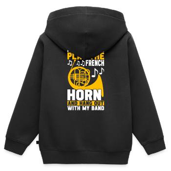 Cor Cuivres - Sweat Premium à capuche zippé enfant bio - noir - Dos - AI Model Kid Male (0cm)