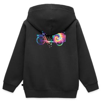 Heavy Duty Bike Cargo Bike Cargo Bike Cargo Bike - Kids Premium Organic Zip-up Hoodie - black - Back - AI Model Kid Male (0cm)