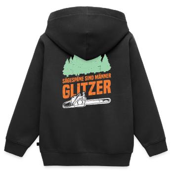 Sawdust is men's glitter - Kids Premium Organic Zip-up Hoodie - black - Back - AI Model Kid Male (0cm)