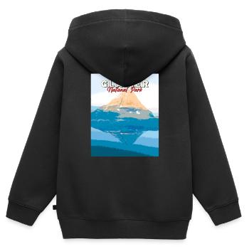 Gletscher-Nationalpark Britisch-Kolumbien Kanada - Kinder Premium Organic Zip Hoodie - Schwarz - Hinten - AI Model Kid Male (0cm)