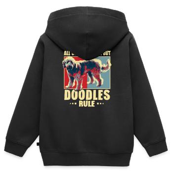 Tous les chiens sont cool, mais les griffonnages règnent sur le labradoodle - Sweat Premium à capuche zippé enfant bio - noir - Dos - AI Model Kid Male (0cm)