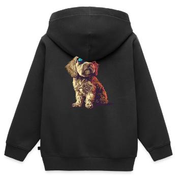 Labradoodle Doodle Hunde Mama Pelziger Freund - Kinder Premium Organic Zip Hoodie - Schwarz - Hinten - AI Model Kid Male (0cm)
